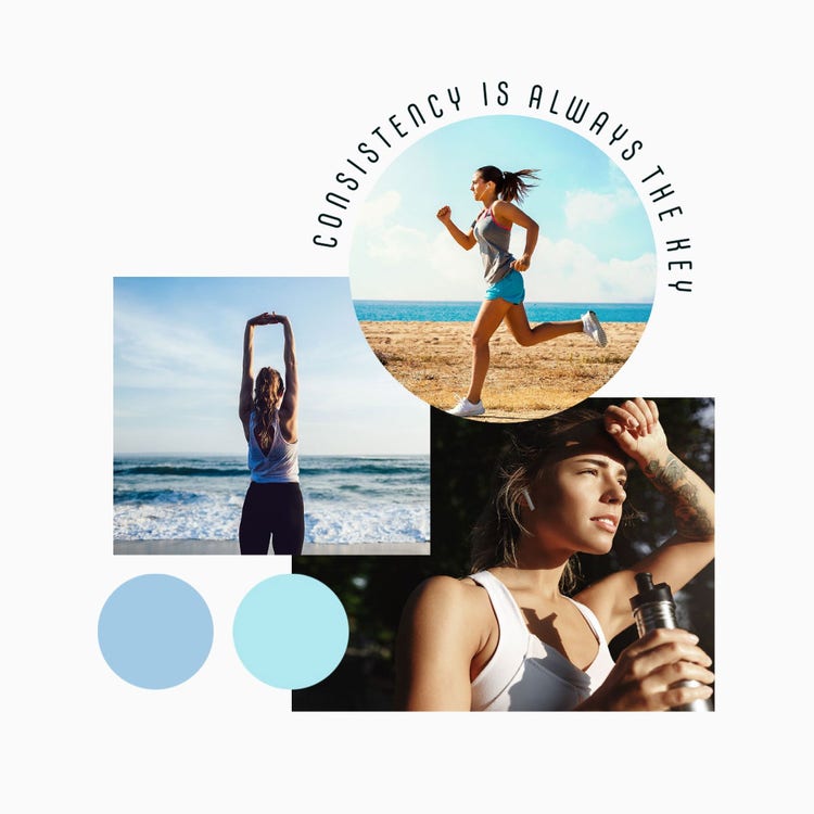 Blue Consistency is the Key Collage Instagram Square