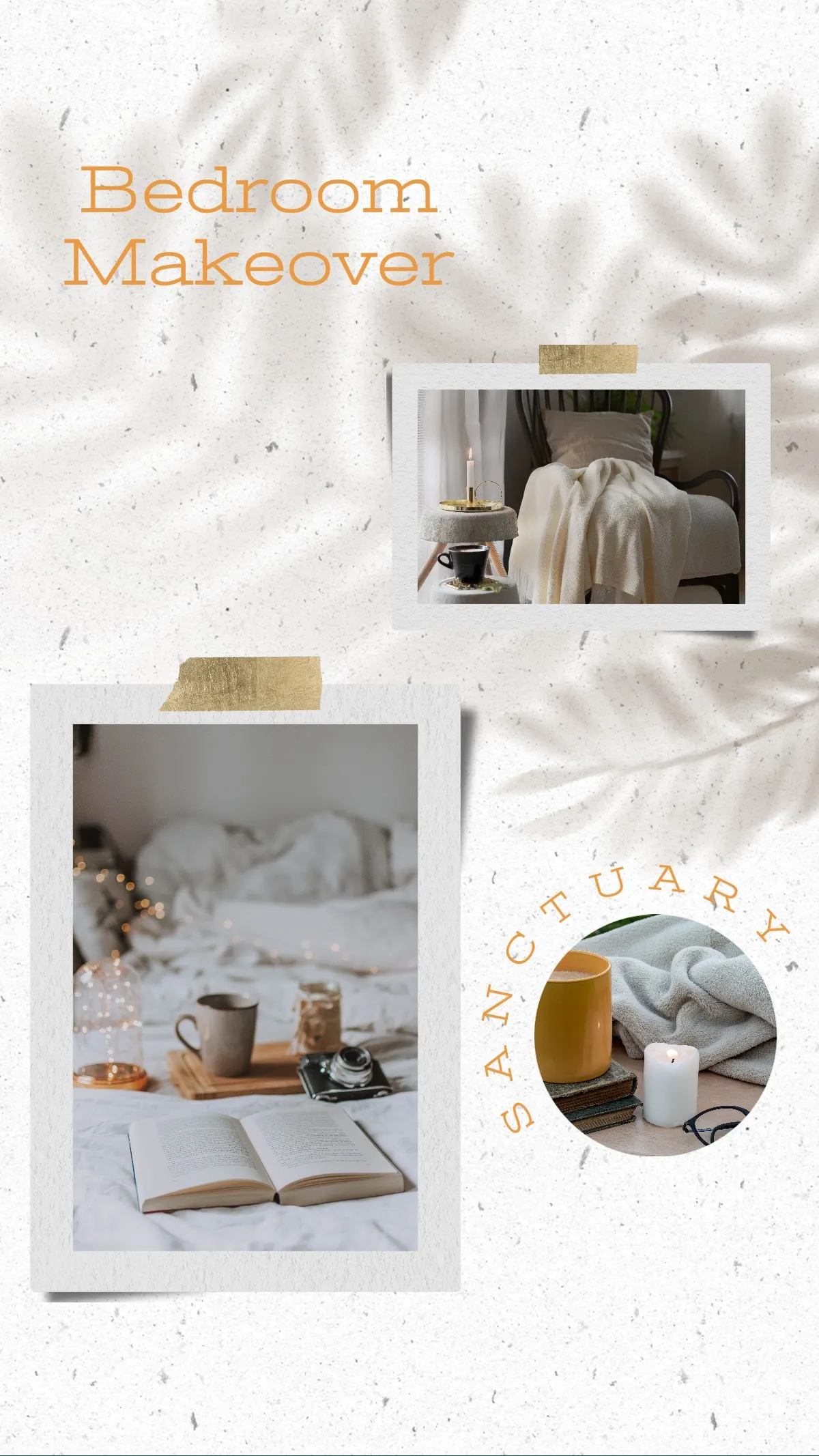 Elegant Cozy Photo Collage Bedroom Makeover Instagram Story