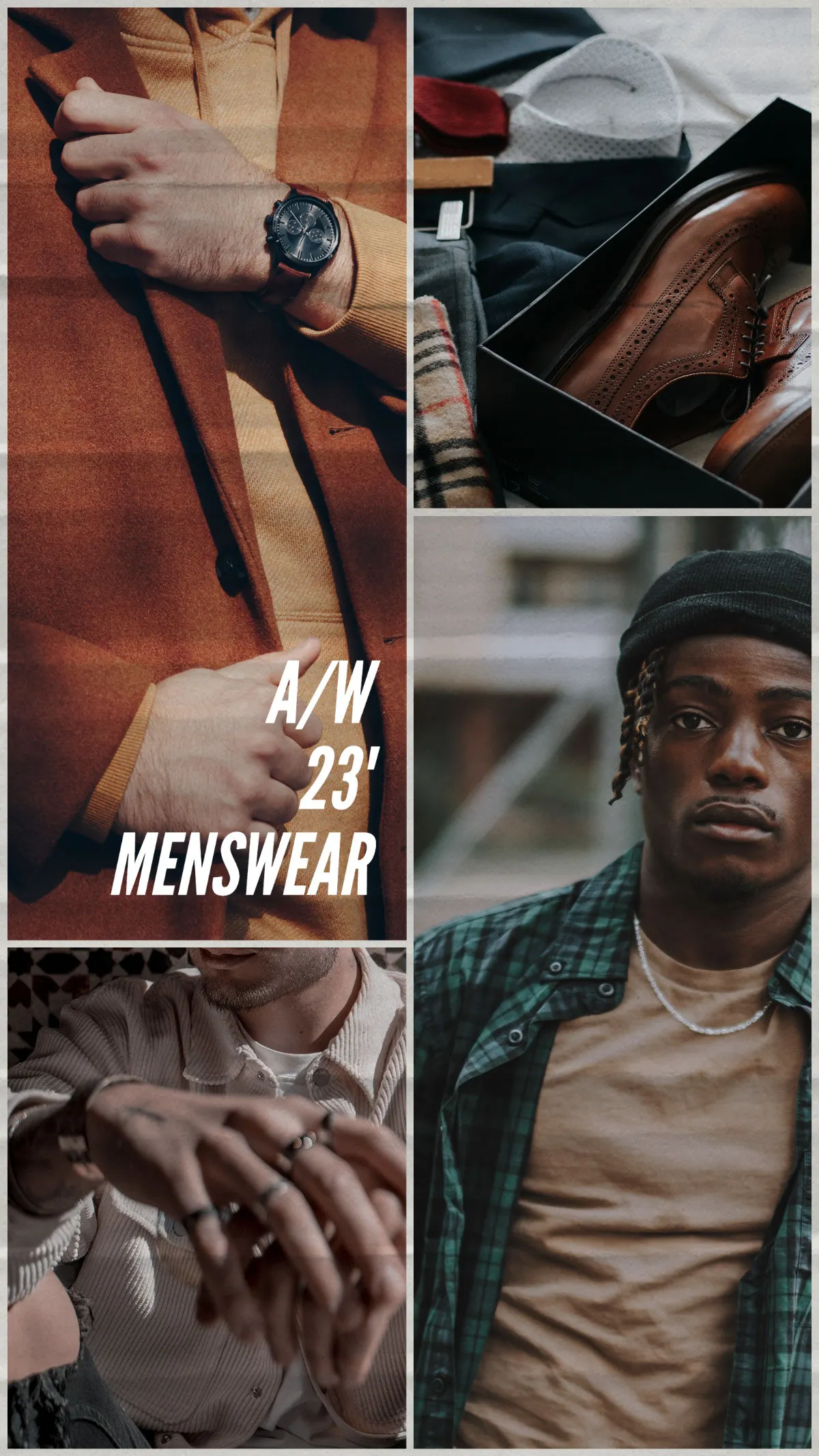Model Collage Modern Style Menswear Fashion Collection Instagram Story Ad