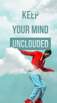 Blue and Red, Light Toned Mind Health Quote Instagram Story
