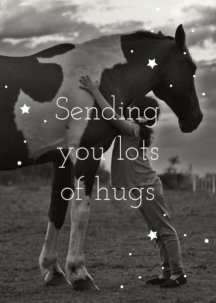 Black & White Space Stars Sending You Lots Of Hugs Card
