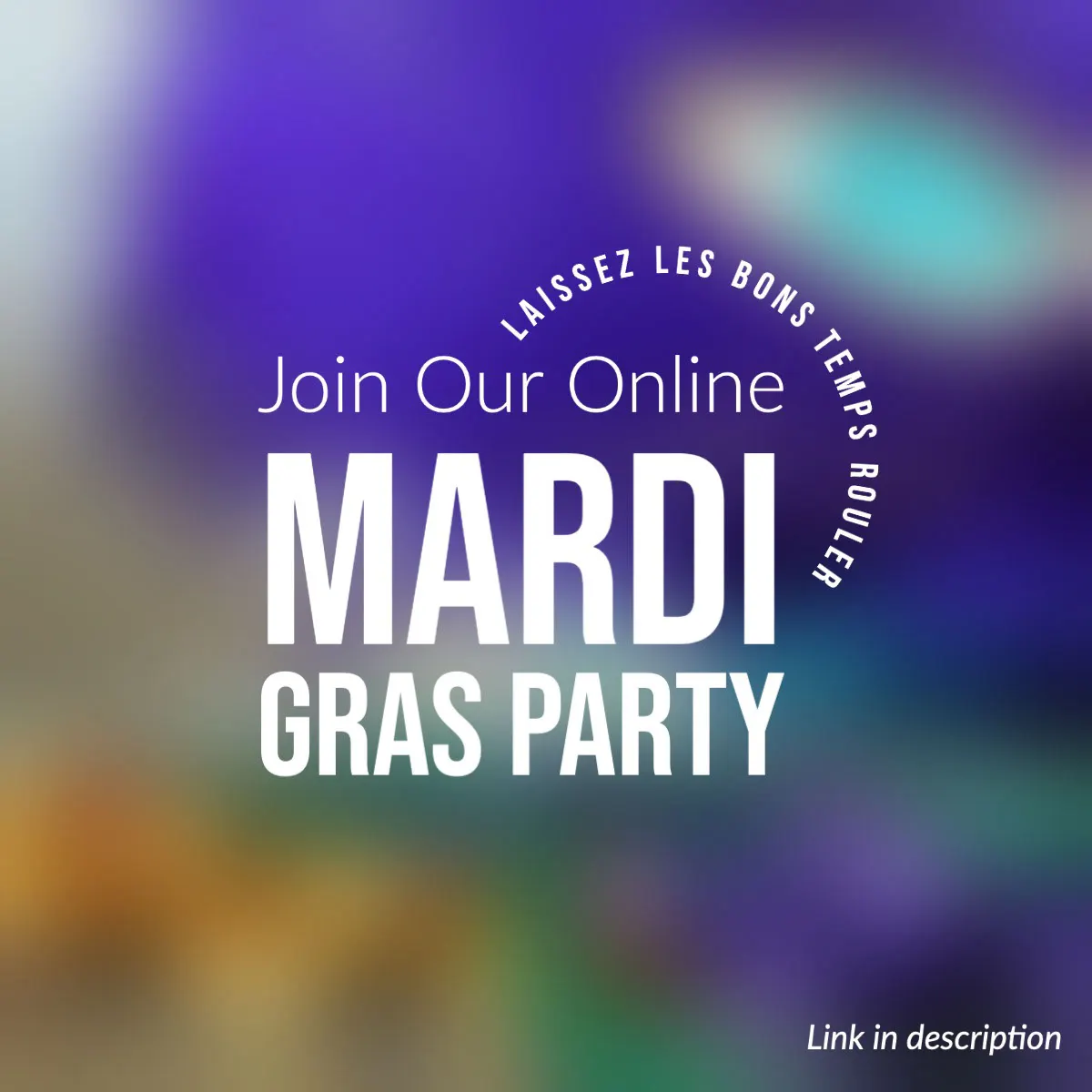 Blurred Background Modern Style Mardi Gras Party Instagram Square