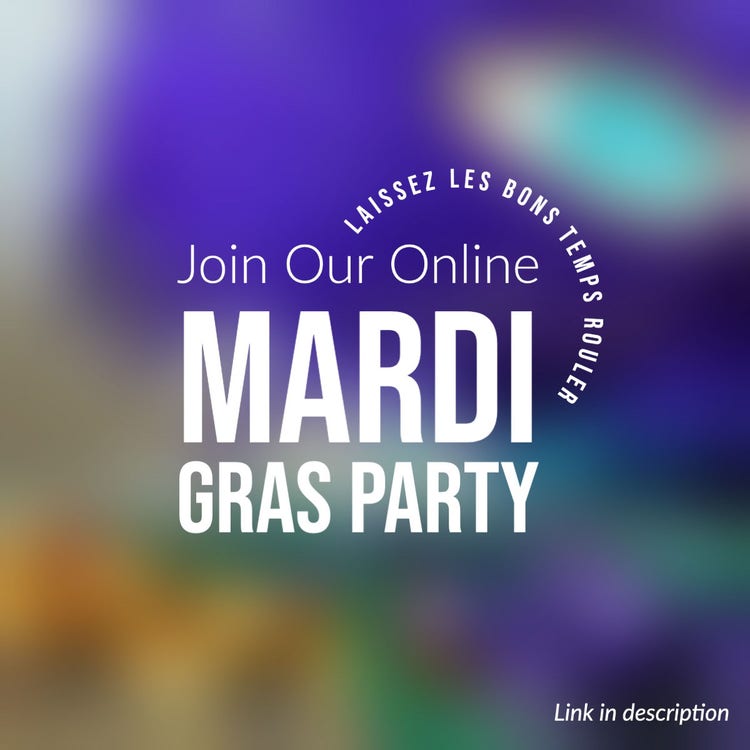 Blurred Background Modern Style Mardi Gras Party Instagram Square