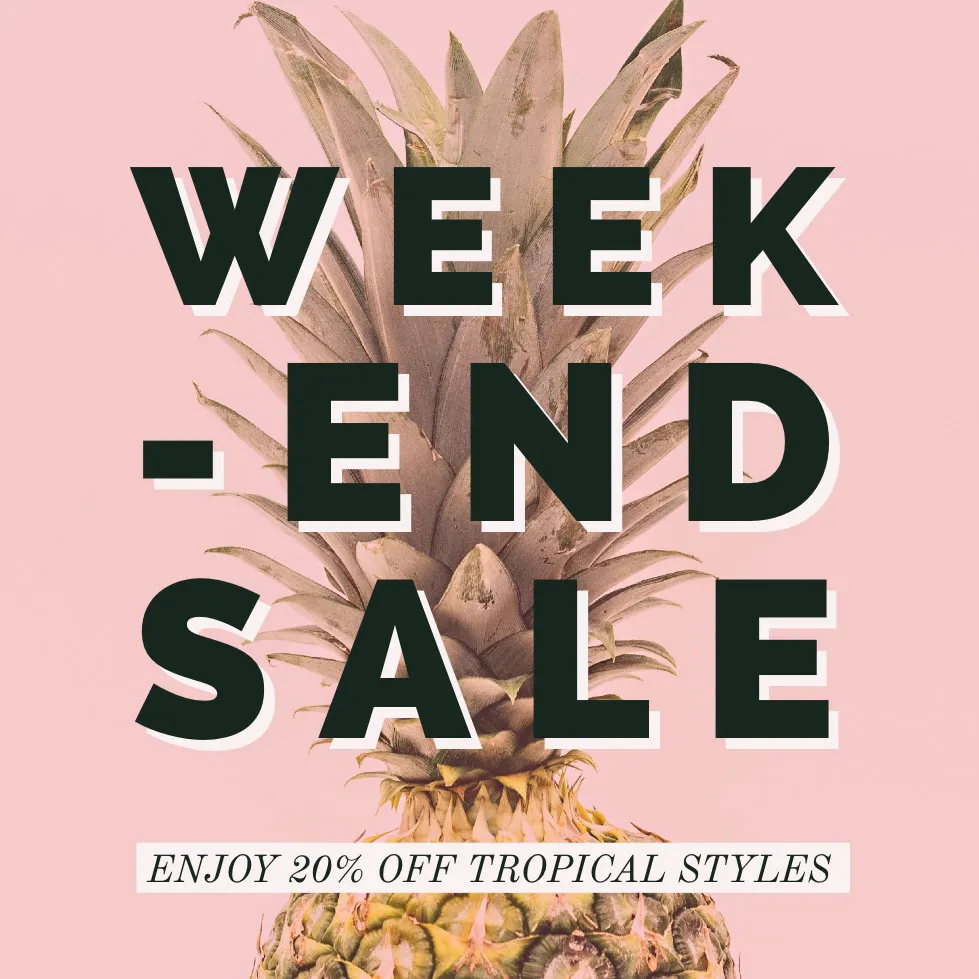 Pink and Green Weekend Sale Instagram Post Ad