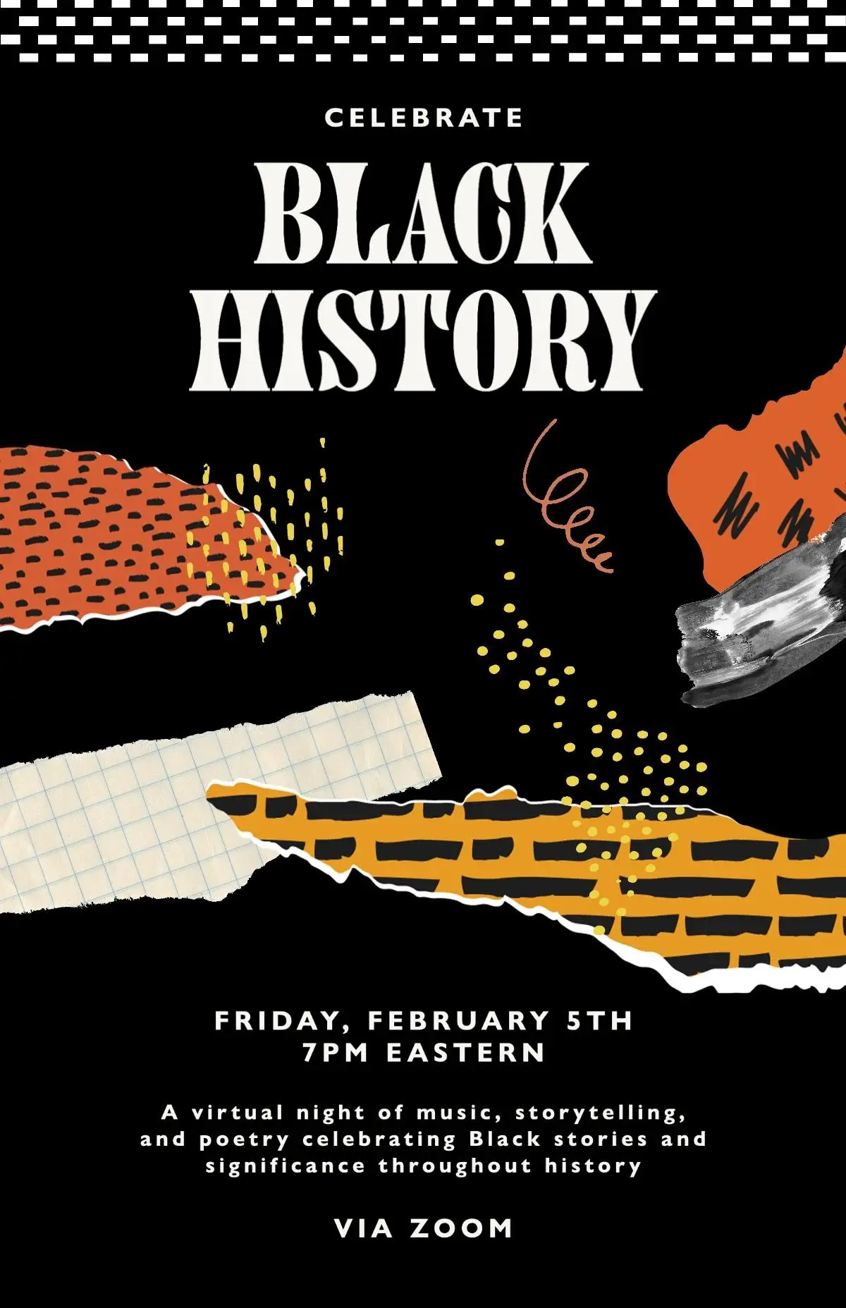 Orange and Yellow Black History Month Event Flyer Collage