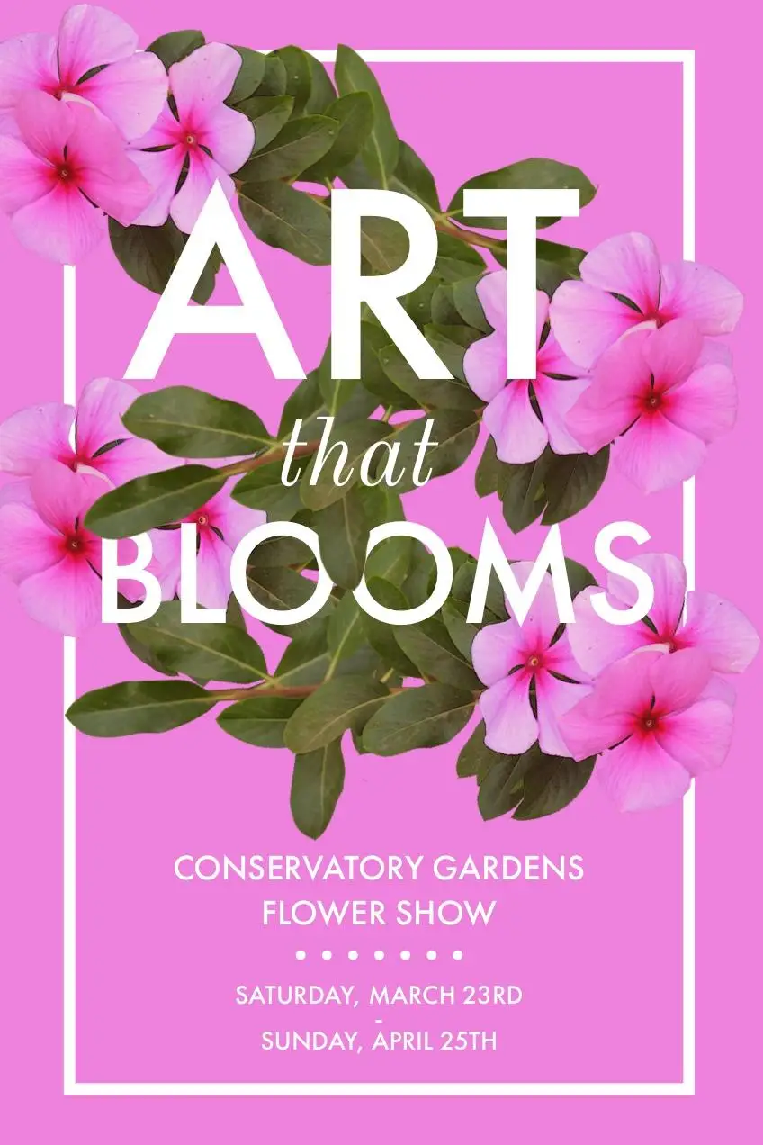 Pink Floral Botanical Garden Flower Show Pinterest Ad