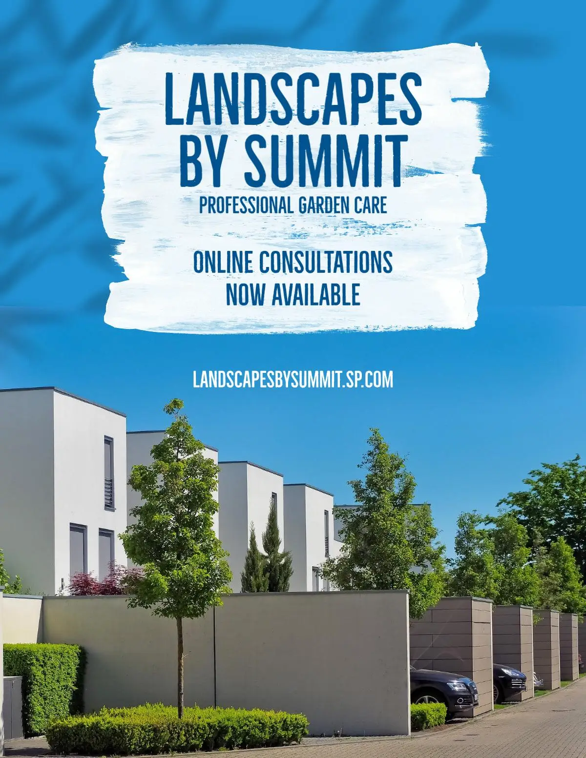Blue Sky And Houses Landscaping Flyer
