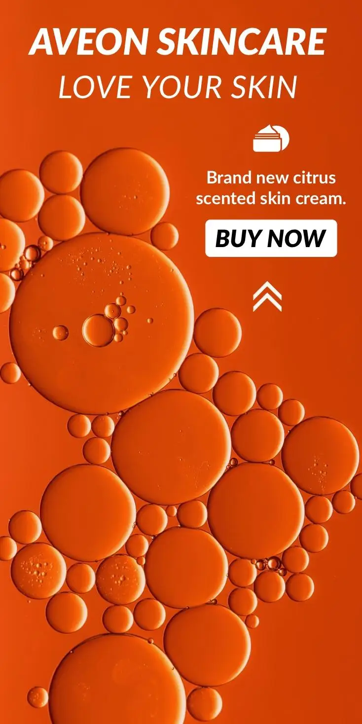 Orange and White Aveon Skincare Advertisement