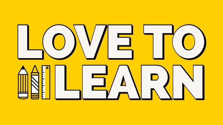 Yellow Bold Love To Learn School-Themed Blog Header
