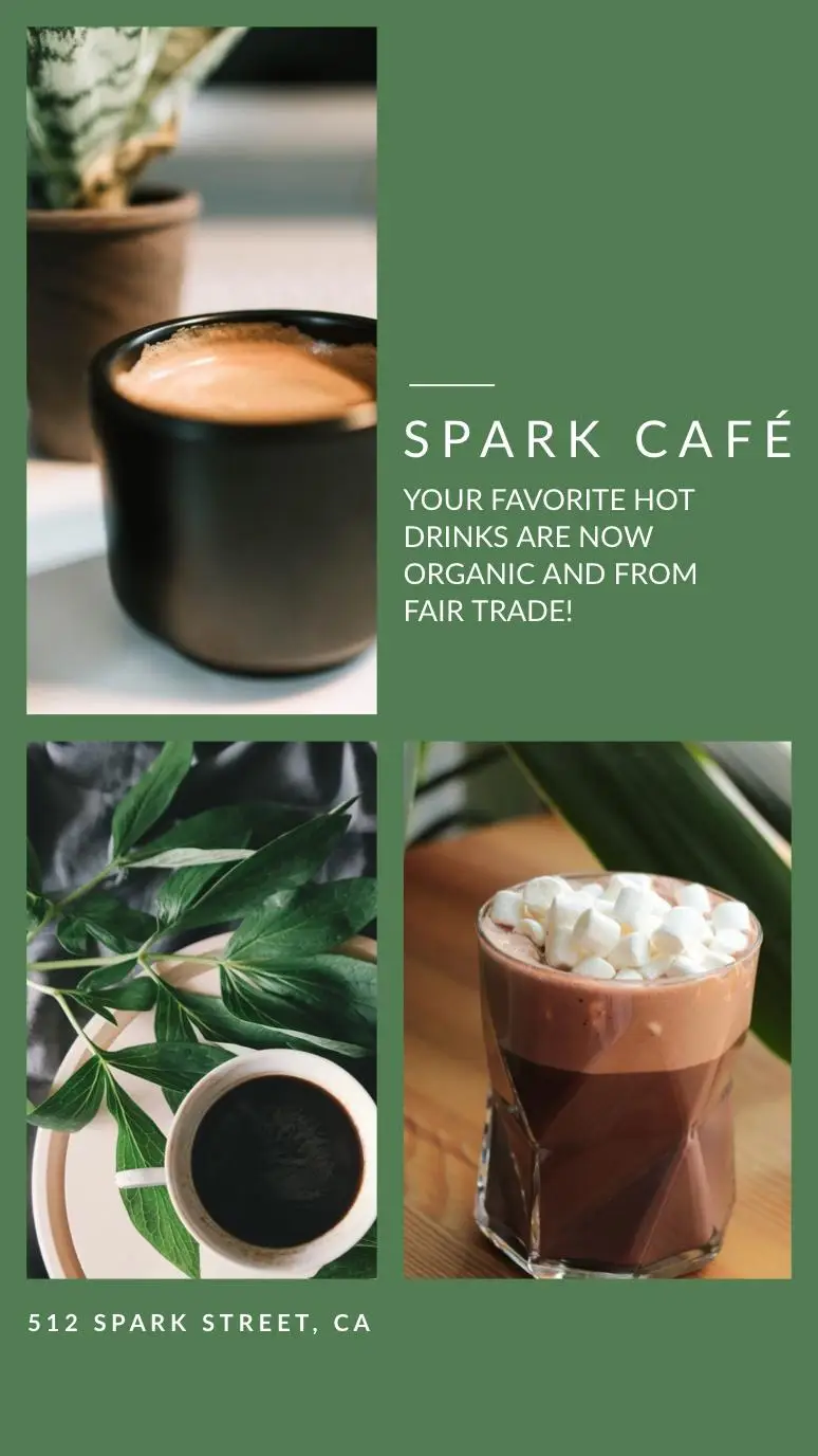 Green and Light Toned Cafe Ad Instagram Story