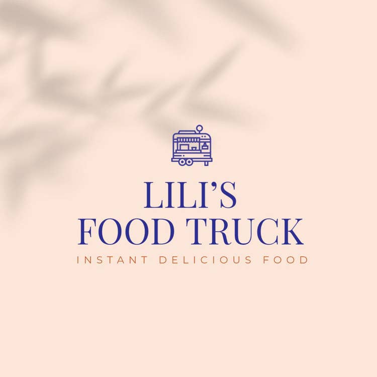 Pink & Blue Food Truck Logo