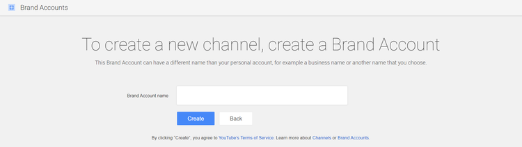 How to start a youtube channel: Create a brand account