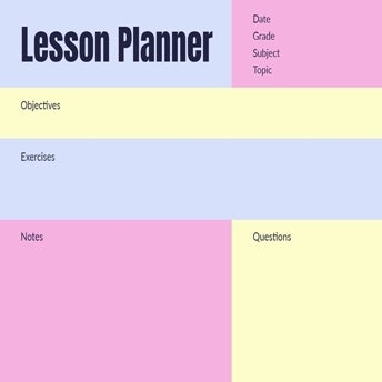 Pastel Rectangles Lesson Planner
