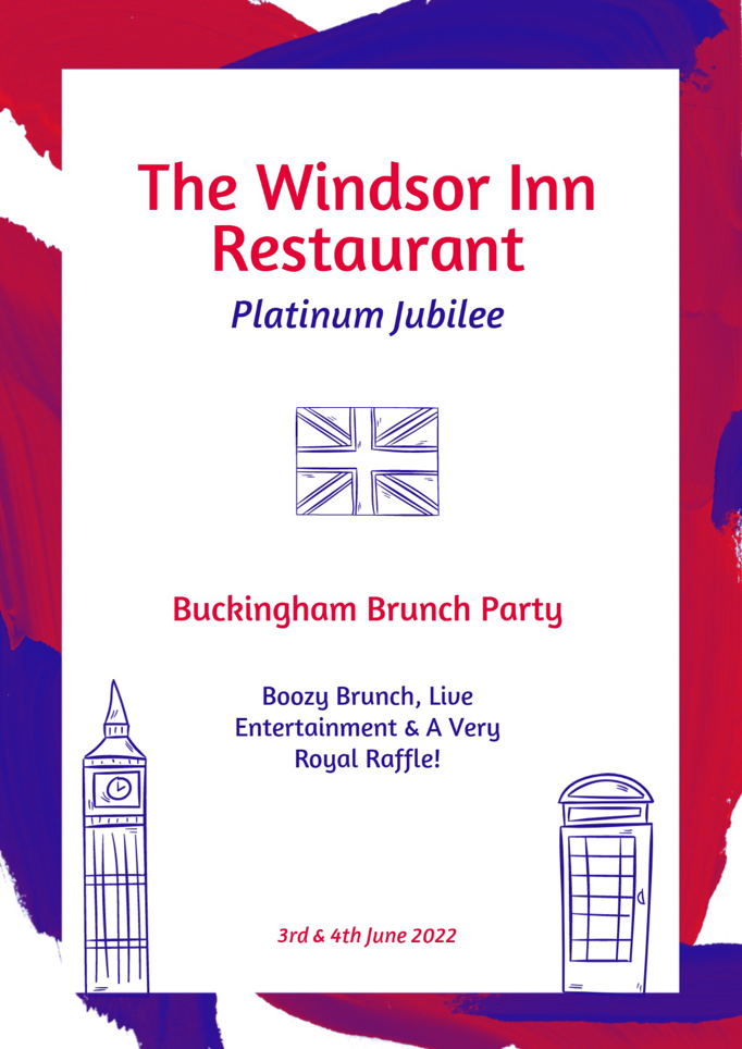 Red and Blue Platinum Jubilee Restaurant A3 Poster Set