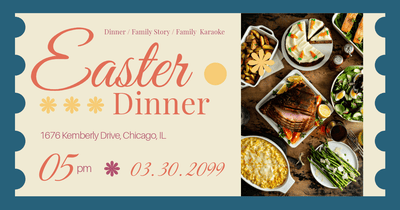 Easter dinner invitation template