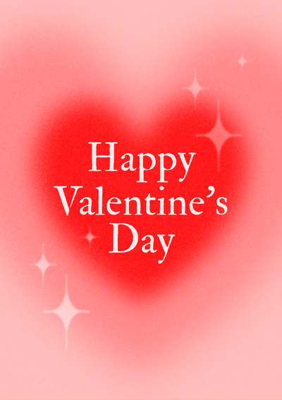 Pink heart happy valentine's day greeting card