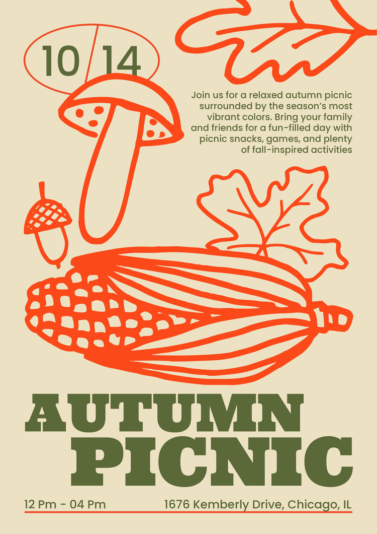 Autumn picnic template