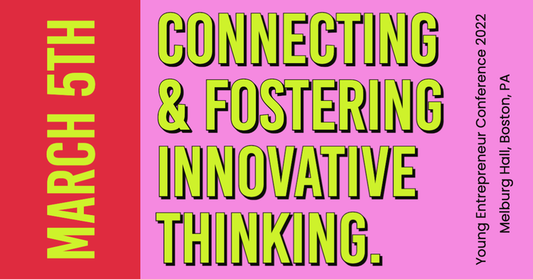 March 5th – connecting & fostering innovative thinking. Young Entrepreneur Conference 2022" LinkedIn banner