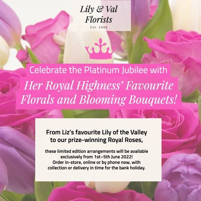 Pink & Lilac Rose Florist Platinum Jubilee Instagram Square Post Set