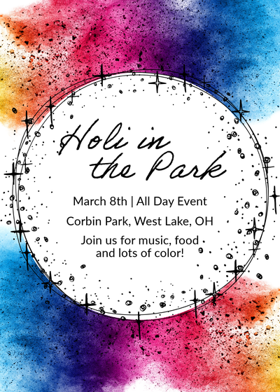 Holi in the park flyer template