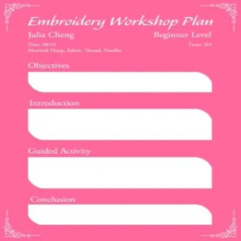 Pink Embroidery Lesson Planner