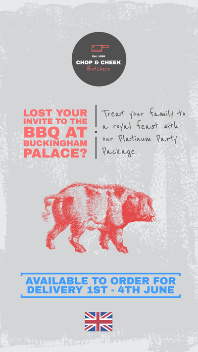 Grey, Red & Blue Queen Jubilee BBQ Butcher Instagram Story Set