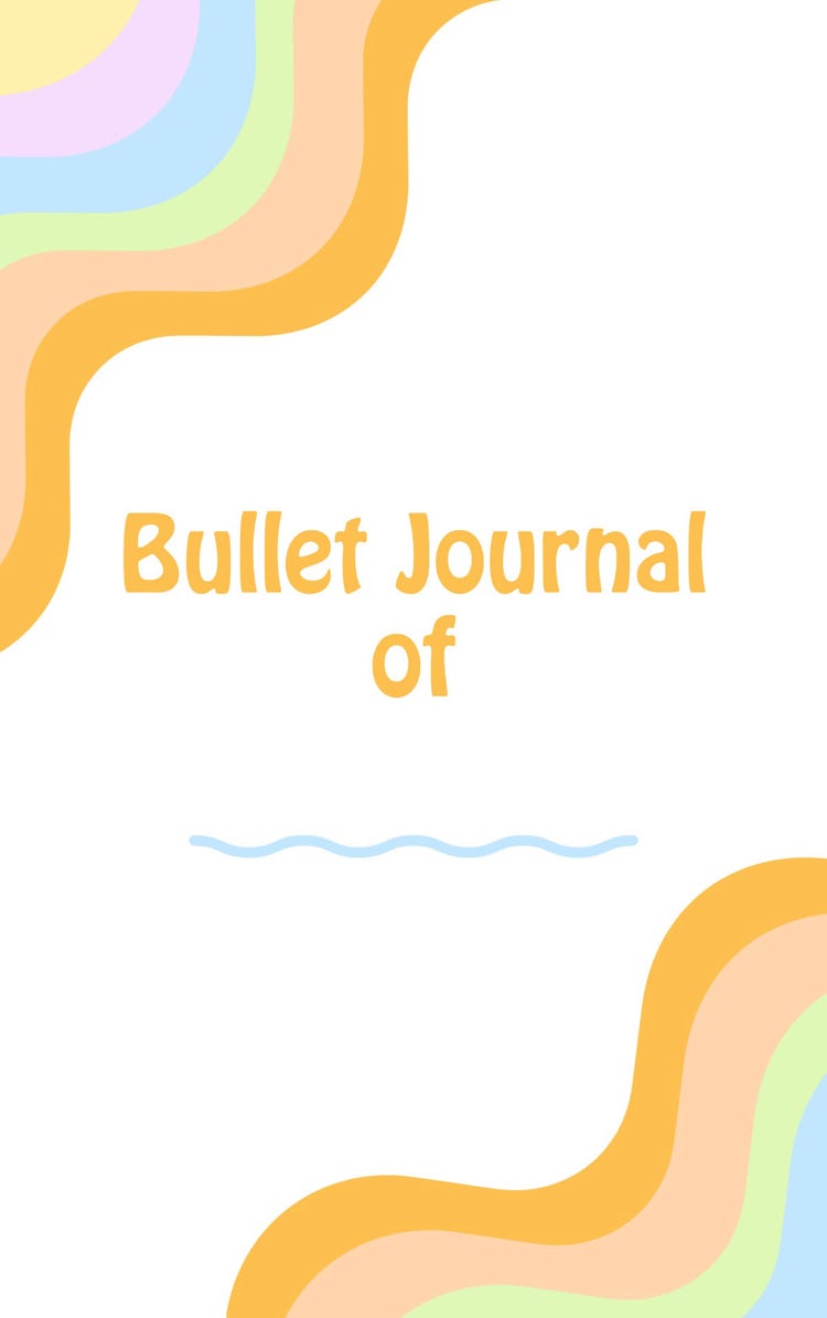 Orange Blue Bullet Journal Book Cover