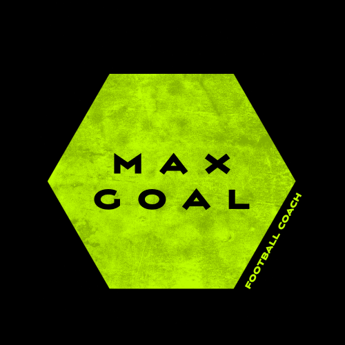 Max Goal fantasy football logo written in an electric green hexagon against a black background