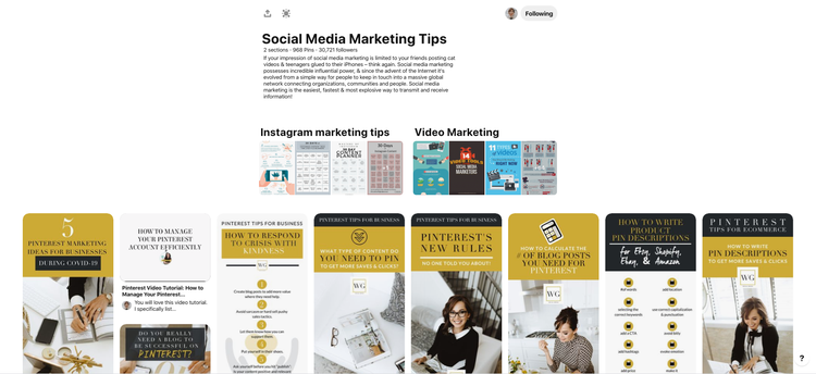 board title and description samples