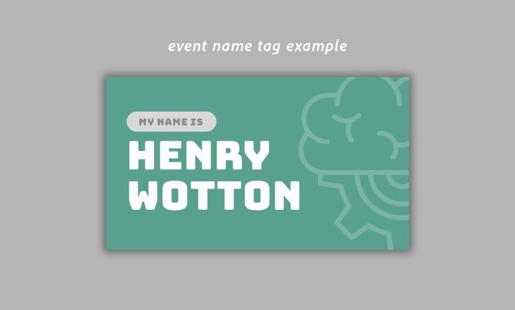 Event name tag example