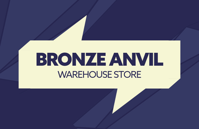 Adobe Express business card template for warehouse store in dark blue