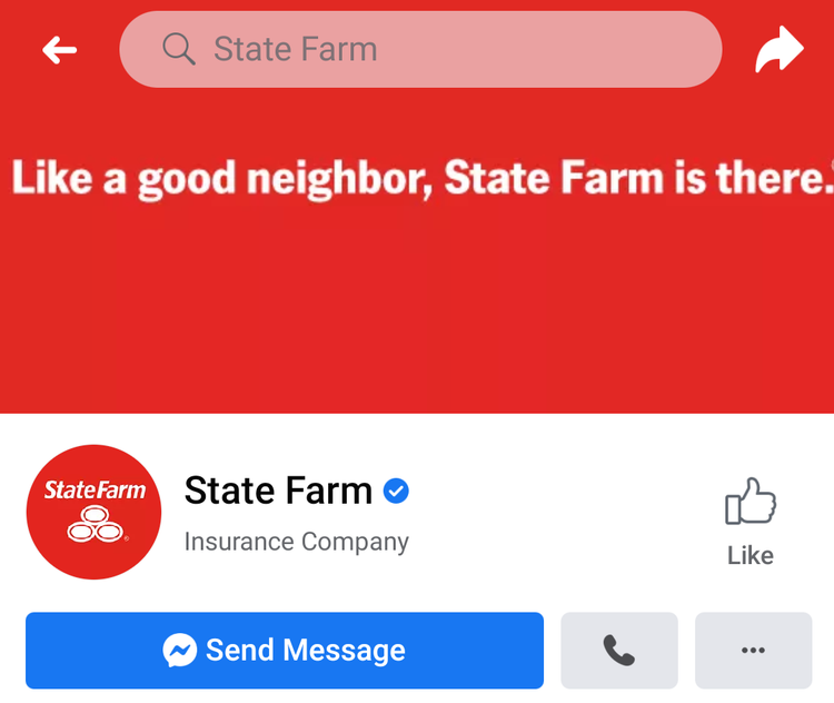 State Farm Facebook page