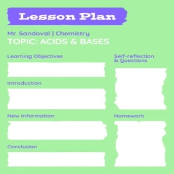 Green And White Paper Lesson Planner