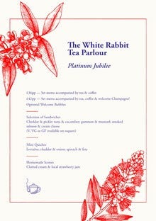 Blue and Red Teahouse Menu Set