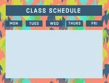 Multicolored Weekly School Classs Schedule Class Schedule