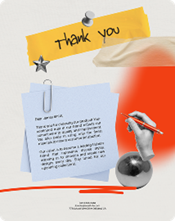 Red, Yellow, and Beige Thank-You Letter