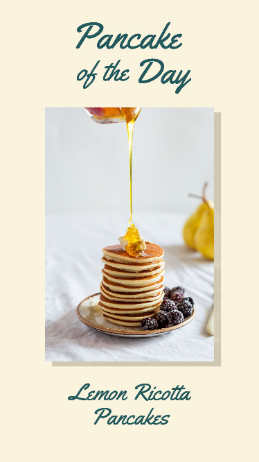Yellow Lemon Ricotta Pancake of the Day Instagram Story