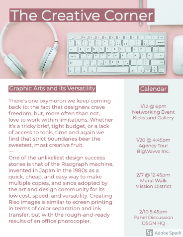 blush and grey newsletter design