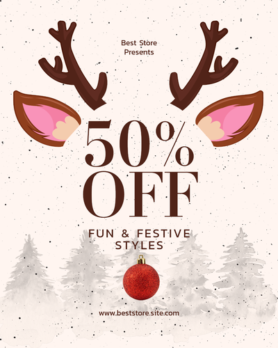 Christmas 50% off sale template