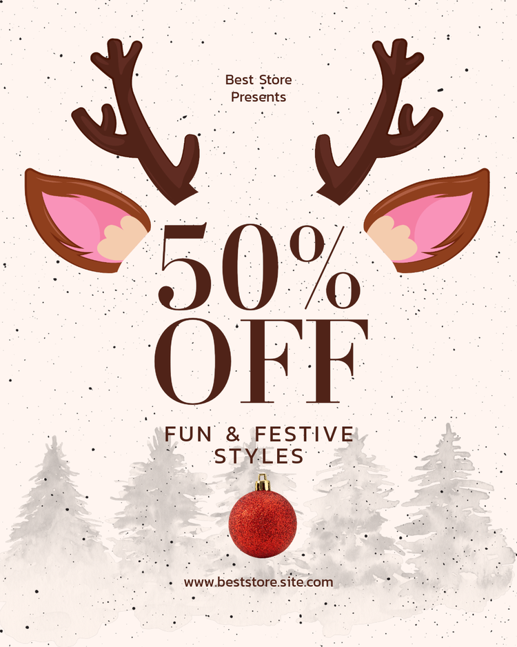 Christmas 50% off sale template
