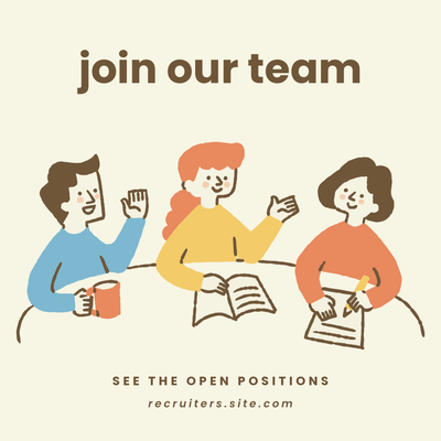 "Join. our team" social media graphic