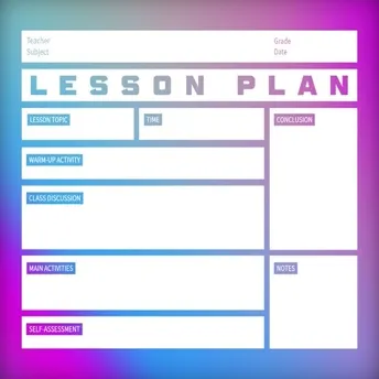 Purple And Blue Gradient Lesson Planner