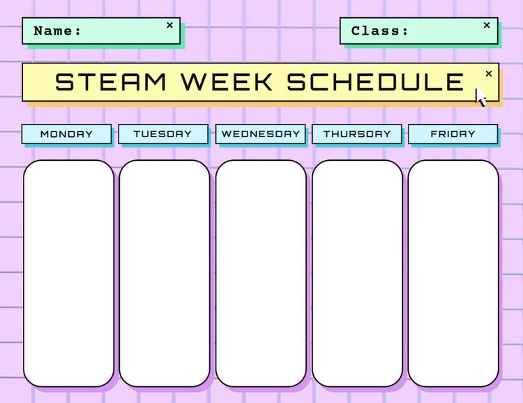 Purple National STEM STEAM Day Class Schedule