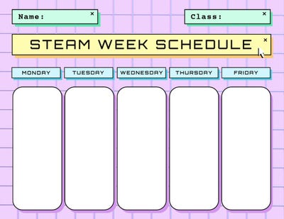 Purple National STEM STEAM Day Class Schedule