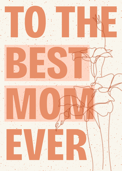 Mother's day card template in white and orange