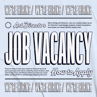 Blue job vacancy social media graphic