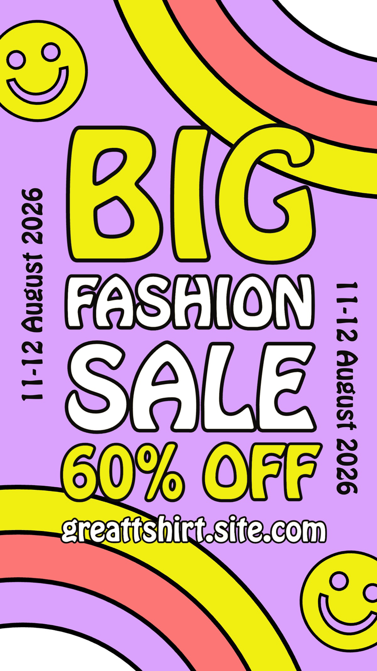 An event announcement for a big fashion sale written in retro and contemporary fonts