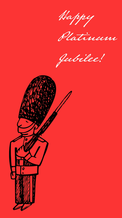 Red Black & White Playful Hand Illustrated Royal Guard Jubilee Instagram Story