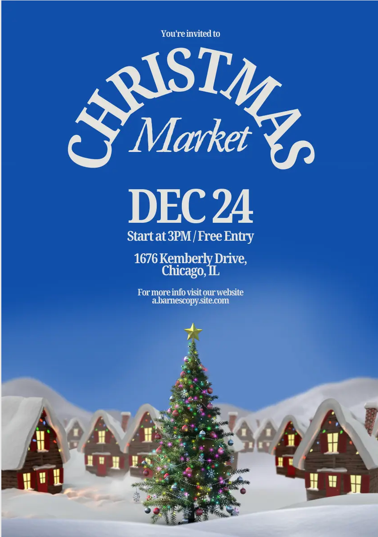 Christmas market poster template