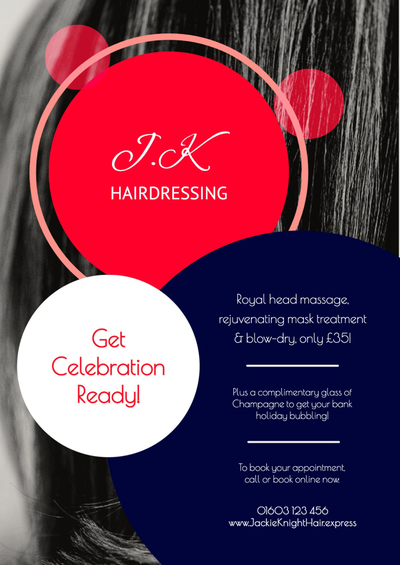 Blue Red & White Jubilee Hairdressing Deal A3 Poster Set